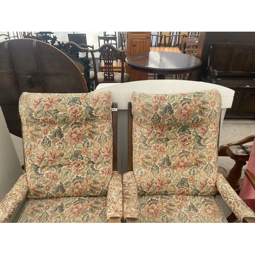 2775 - THREE VARIOUS FIRESIDE CHAIRS AND BEDROOM CHAIR