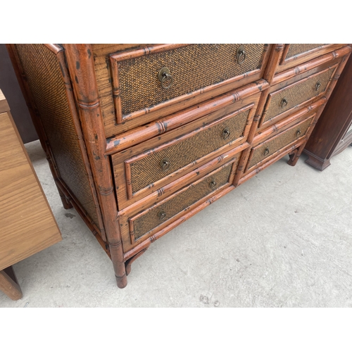 2778 - A FAUX BAMBOO COLONIAL STYLE CHEST OF SIX DRAWERS, 47