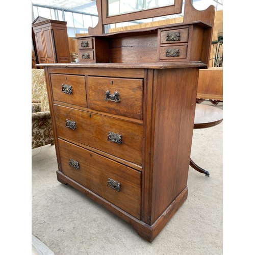 2723 - A VICTORIAN SATINWOOD DRESSING CHEST WITH TWO SHORT, TWO LONG DRAWERS AND FOUR JEWELLERY DRAWERS, 36... 