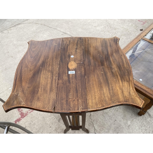 2725 - AN EDWARDIAN MAHOGANY AND CROSSBANDED SUTHERLAND TABLE, 28.5X24