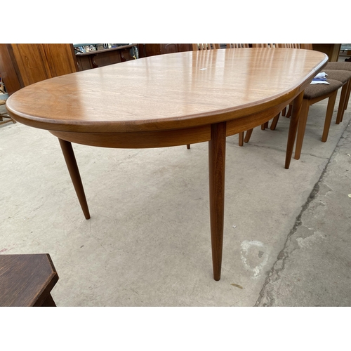 2748 - A RETRO TEAK G-PLAN EXTENDING DINING TABLE, 64X44