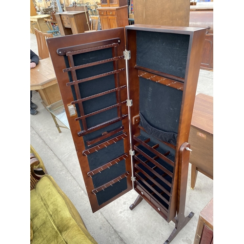 2752 - A CHEVAL MIRROR/JEWELLERY CABINET