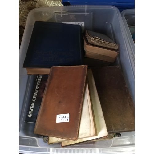 1066 - A QUANTITY OF VINTAGE BOOKS TO INCLUDE ENID BLYTON, CASSEL'S BOOK OF KNOWLEDGE, REFERENCE, ETC - 2 B... 