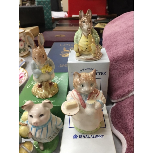 1094 - A QUANTITY OF ROYAL ALBERT AND BESWICK BEATRIX POTTER FIGURES TO INCLUDE JEMIMA PUDDLE-DUCK MADE A F... 