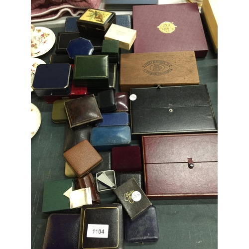 1104 - A LARGE COLLECTION OF VINTAGE JEWELLERY BOXES