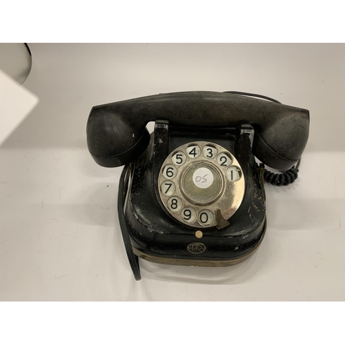 122 - A HEAVY VINTAGE BRASS AND CAST BELGIUM R.T.T. TELEPHONE