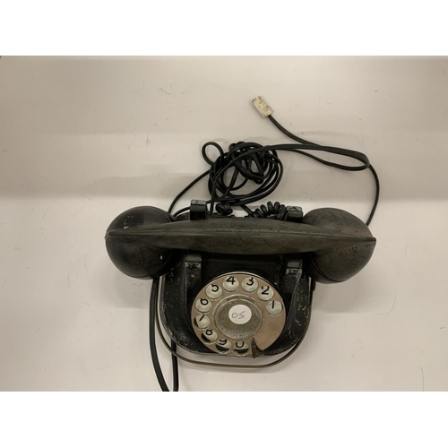 122 - A HEAVY VINTAGE BRASS AND CAST BELGIUM R.T.T. TELEPHONE