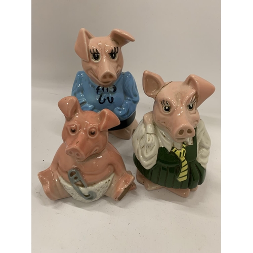 128 - THREE WADE NAT WEST PIG MONEY BANKS - 1 A/F