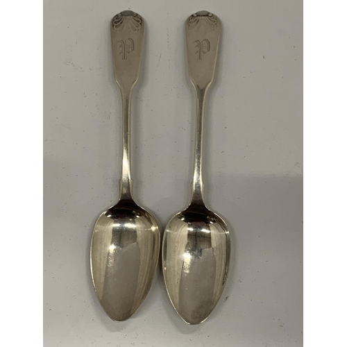 14 - A PAIR OF GEORGIAN SILVER TEASPOONS, TOTAL WEIGHT 30G