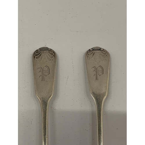 14 - A PAIR OF GEORGIAN SILVER TEASPOONS, TOTAL WEIGHT 30G