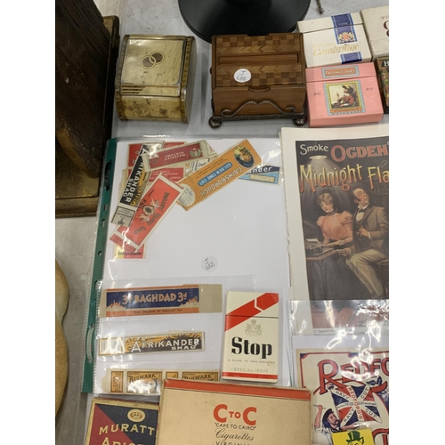 153 - A LARGE QUANTITY OF VINTAGE CIGARETTE PACKETS TO INCLUDE RARE CONGLETON ITEMS, ADVERTISING SHEETS, A... 