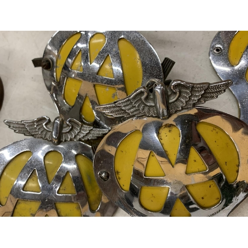 159 - AQUANTITY OF VINTAGE CAR BADGES TO INCLUDE THE A A AND THE CARAVAN CLUB