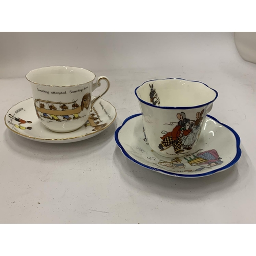 169 - TWO CHINA NURSERY CUPS AND SAUCERS