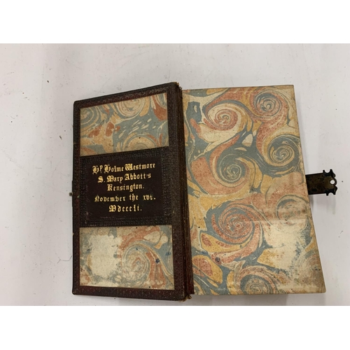 171 - A LEATHER BOUND 1844 BOOK OF COMMON PRAYER WITH PSALMS AND FORMS OF ORDINATION SERVICES, VERY GOOD C... 