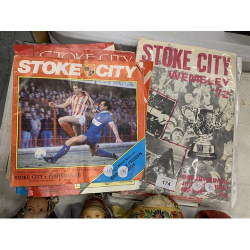 174 - A LARGE QUANTITY OF VINTAGE STOKE CITY PROGRAMMES