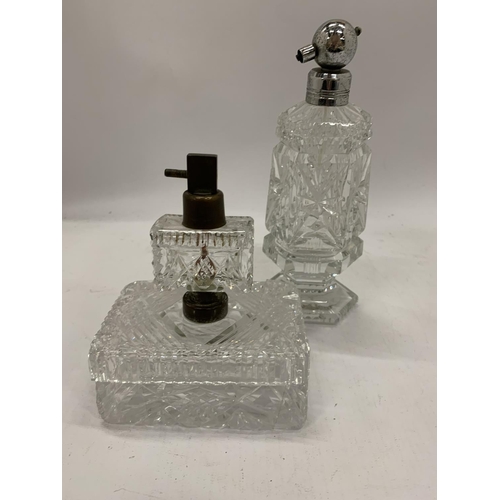 198 - TWO CUT GLASS PERFUME BOTTLES