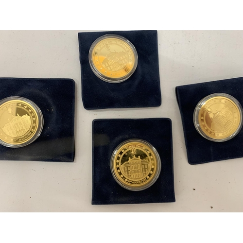 209 - FOUR GOLD PLATED PRINCESS DIANA COMMEMORATIVE COUNS