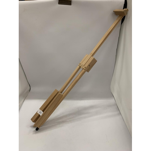 275 - A WOODEN ADJUSTABLE EASEL