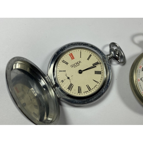 643 - TWO SEKONDA POCKET WATCHES