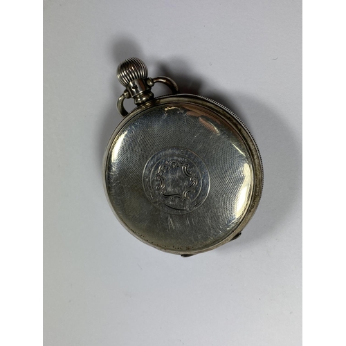 644 - A KAY'S CHALLENGE HALLMARKED SILVER OPEN FACED POCKET WATCH