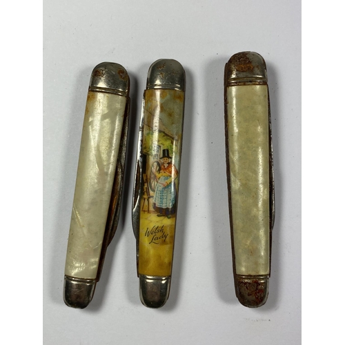 649 - THREE VINTAGE POCKET KNIVES