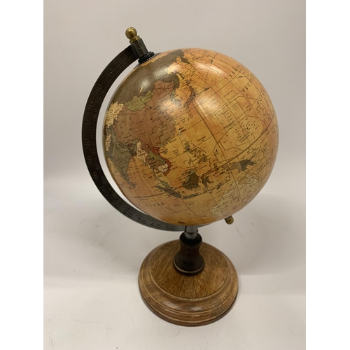 70 - A VINTAGE STYLE DESK GLOBE, HEIGHT 27CM