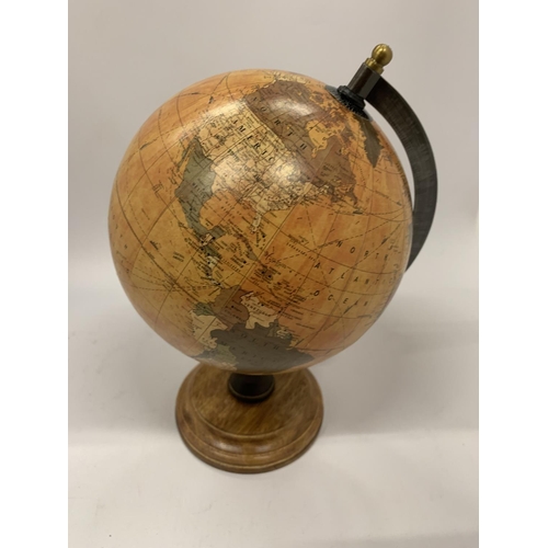 70 - A VINTAGE STYLE DESK GLOBE, HEIGHT 27CM