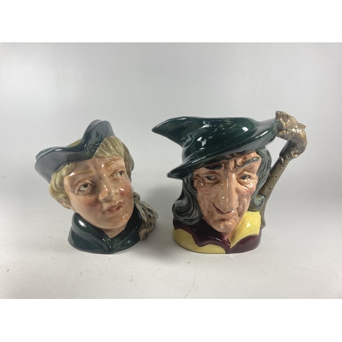 701 - TWO ROYAL DOULTON TOBY JUGS TO INCLUDE DICK WHITTINGTON AND THE PIED PIPER