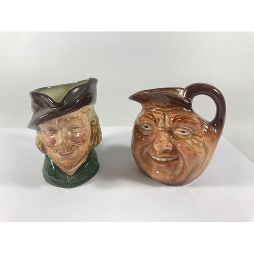 709 - TWO MINIATURE ROYAL DOULTON TOBY JUGS TO INCLUDE ROBIN HOOD AND JOHN BARLEYCORN