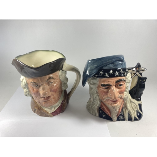 712 - TWO ROYAL DOULTON TOBY JUGS TO INCLUDE SAM JOHNSON AND THE WIZARD