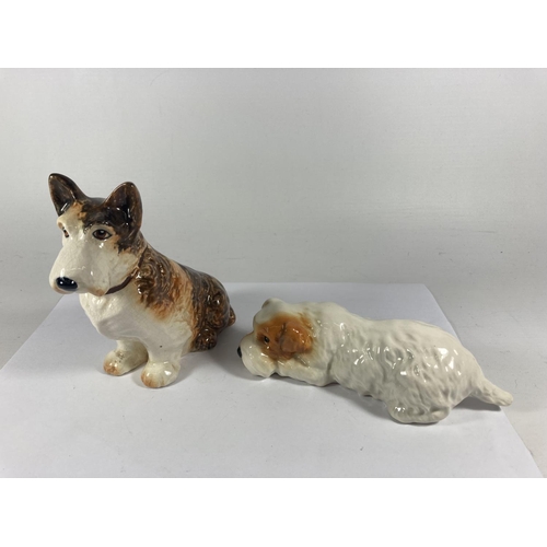 729 - TWO DOG FIGURES TO INCLUDE A BESWICK AND A SYLVAC