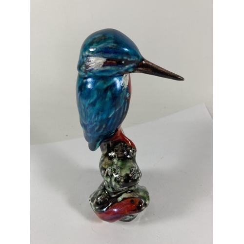 750 - A HANDPAINTED AND SIGNED IN GOLD ANITA HARRIS KINGFISHER FIGURE