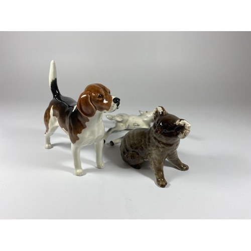 754 - THREE BESWICK FIGURES - WENDOVER BILLY BEAGLE, KOALA AND A DAPPLE GREY FOAL (A/F)