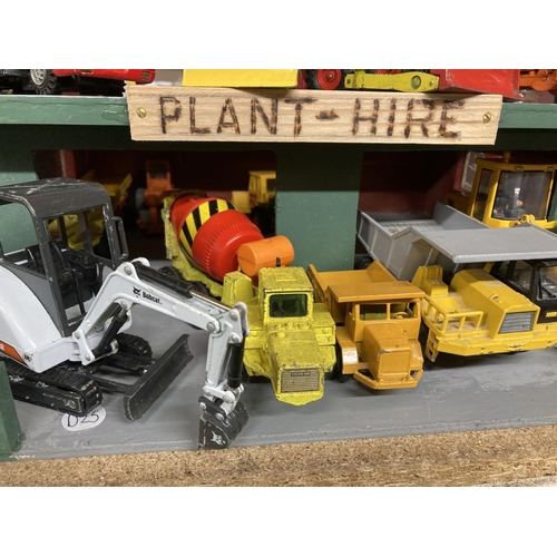 803 - A PLANT HIRE GARAGE WITH TWELVE VARIOUS VEHICLES AND MACHINES