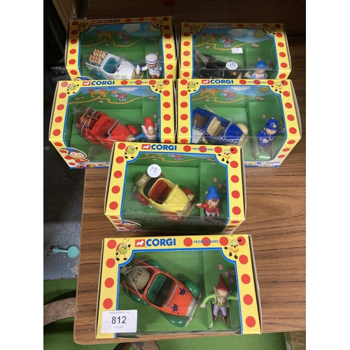 812 - SIX NEW AND BOXED NODDY CARS WITH FIGURES