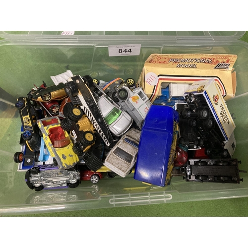 844 - A QUANTITY OF PLAYWORN DIECAST CARS