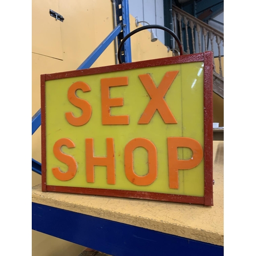 87 - A SEX SHOP ILLUMINATED BOX SIGN, 30 X 40 X 10CM