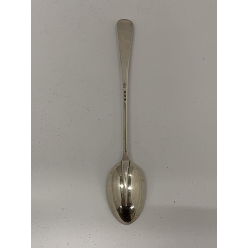 9 - A HALLMARKED SILVER LONG HANDLED SPOON, LENGTH 19CM, WEIGHT 45G