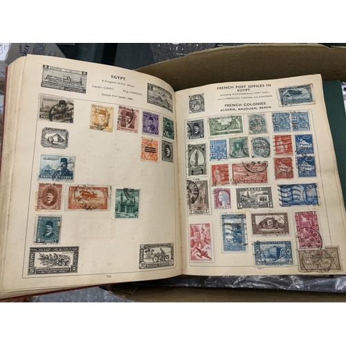 919 - A COLLECTION OF VINTAGE BRITISH AND WORLD STAMPS TO INCLUDE TWO ALBUMS