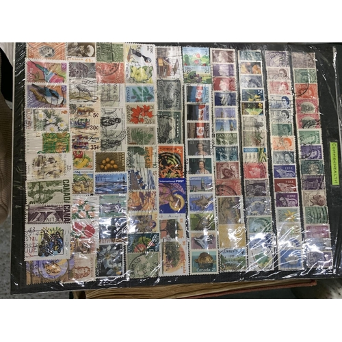 919 - A COLLECTION OF VINTAGE BRITISH AND WORLD STAMPS TO INCLUDE TWO ALBUMS