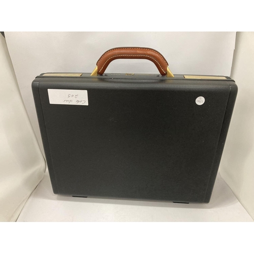 930 - A SAMSONITE HARD BRIEFCASE WITH COMBINATION LOCK, CODE NUMBER AVAILABLE