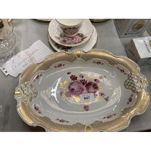 947 - A QUEEN ANNE VINTAGE TEASET TO INCLUDE CUPS, SAUCERS, SIDE PLATES AND SUGAR BOWL PLUS A FLORA DECORA... 