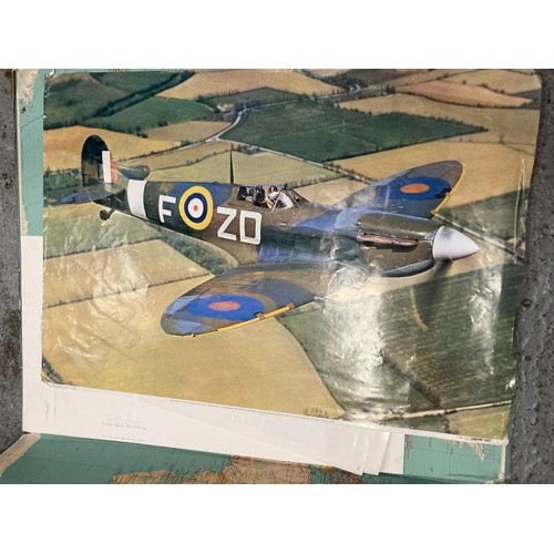 973 - TWO SIGNED COLOURED PRINTS OF WORLD WAR II AIRCRAFT, SIGNED PRINT OF BATTLE OF BRITAIN A.C.E. WING C... 