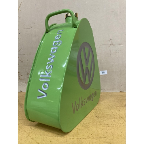 974 - A LIGHT GREEN VOLKSWAGON PETROL CAN