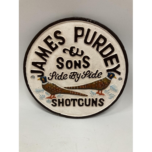 978 - A CAST JAMES PURDEY AND SONS SHOTGUNS SIGN