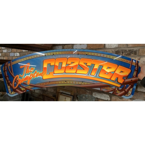 979 - AN ILLUMINATED FAIRGROUND ROLLER COASTER SIGN LENGTH 111CM