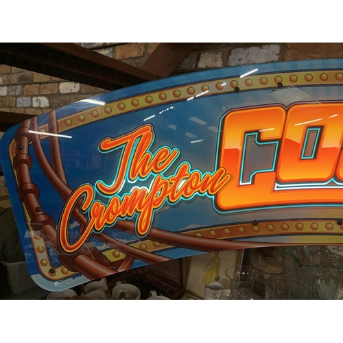 979 - AN ILLUMINATED FAIRGROUND ROLLER COASTER SIGN LENGTH 111CM