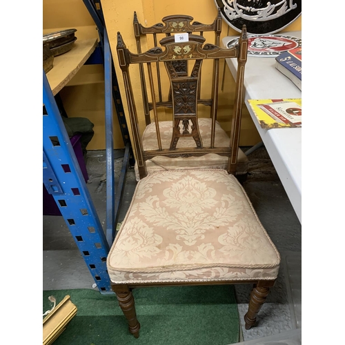 98 - A PAIR OF EDWARDIAN INLAID BEDROOM CHAIRS