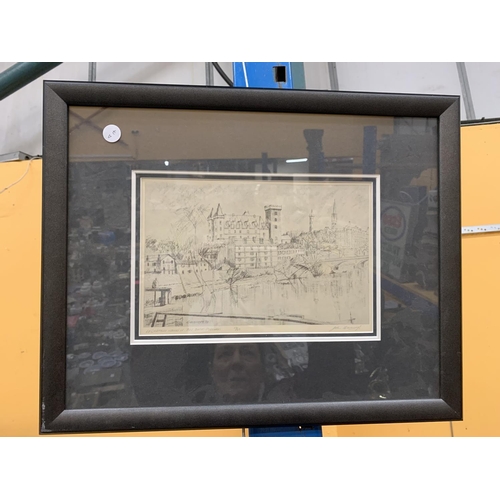 99 - A FRAMED LIMITED EDITION LE CHATEAU HENRY IV BY PENCIL SIGNED BY CAVANAGH '70