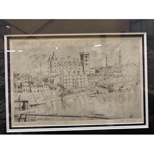 99 - A FRAMED LIMITED EDITION LE CHATEAU HENRY IV BY PENCIL SIGNED BY CAVANAGH '70